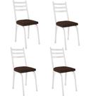 Kit 4 Cadeiras Para Cozinha Tubular D-13 Nara De Aço Branco-imbuia Kit 4 Cadeiras Para Cozinha Tubular D-13 Nara De Aço Branco-imbuia