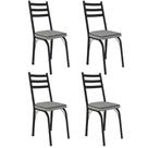 Kit 4 Cadeiras Para Cozinha Tubular D-13 Nara De Aço Preto/platina Kit 4 Cadeiras Para Cozinha Tubular D-13 Nara De Aço Preto/platina