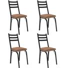 Kit 4 Cadeiras Para Cozinha Tubular D-13 Nara De Aço Preto/rattan