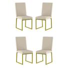 Kit 4 Cadeiras Para Mesa De Jantar Base Industrial Dourado Balaqui