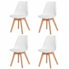 Kit 4 Cadeiras para Sala de Jantar com Base de Madeira Saarinen Cinza