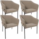 Kit 4 Cadeiras Para Sala de Jantar Estar Living Olívia L02 Bouclê Bege - Lyam Decor