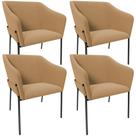 Kit 4 Cadeiras Para Sala De Jantar Estar Living Olívia L02 Bouclê Mostarda - Lyam Decor