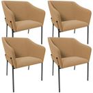 Kit 4 Cadeiras Para Sala de Jantar Estar Living Olívia L02 Bouclê Mostarda - Lyam Decor