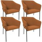 Kit 4 Cadeiras Para Sala de Jantar Estar Living Olívia L02 Bouclê Terracota - Lyam Decor
