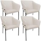 Kit 4 Cadeiras Para Sala de Jantar Estar Living Olívia L02 Linho Cru - Lyam Decor