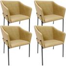 Kit 4 Cadeiras Para Sala de Jantar Estar Living Olívia L02 material sintético Fendi - Lyam Decor