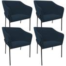 Kit 4 Cadeiras Para Sala de Jantar Estar Living Olívia L02 Suede Azul - Lyam Decor Kit 4 Cadeiras Para Sala de Jantar Estar Living Olívia L02 Suede Azul - Lyam Decor