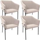 Kit 4 Cadeiras Para Sala de Jantar Estar Living Olívia L02 Suede Bege - Lyam Decor Kit 4 Cadeiras Para Sala de Jantar Estar Living Olívia L02 Suede Bege - Lyam Decor