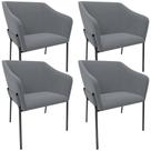 Kit 4 Cadeiras Para Sala De Jantar Estar Living Olívia L02 Suede Cinza - Lyam Decor