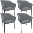 Kit 4 Cadeiras Para Sala de Jantar Estar Living Olívia L02 Suede Cinza - Lyam Decor