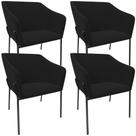Kit 4 Cadeiras Para Sala de Jantar Estar Living Olívia L02 Suede Preto - Lyam Decor Kit 4 Cadeiras Para Sala de Jantar Estar Living Olívia L02 Suede Preto - Lyam Decor