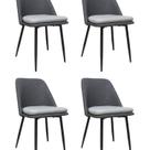 Kit 4 Cadeiras para Sala de Jantar Estofada em Couro Quebec