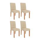 Kit 4 Cadeiras para Sala de Jantar Estofadas Maia Bege/Cinamomo/Gengibre