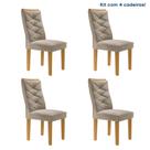 Kit 4 Cadeiras para Sala de Jantar Germany Espresso Móveis Bege/Cinamomo/Off White/Boucle Kit 4 Cadeiras para Sala de Jantar Germany Espresso Móveis Bege/Cinamomo/Off White/Boucle