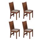 Kit 4 Cadeiras Paraty MDF Assento Acolchoado Tecido Bagum Bege
