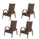 Kit 4 Cadeiras Paris Area externa, Jardim Junco Bronze