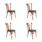 Kit 4 Cadeiras Paris Luxo Estrutura Aço Cobre Resistente Moderna para Mesa de Jantar - Cobre/preta