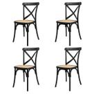 Kit 4 Cadeiras Paris Rattan Preta Polipropileno Sala Cozinha Jantar Restaurante Eventos - La Mobilia