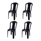 Kit 4 Cadeiras Plasticas Preto 182 Kg - Duoplast