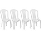 Kit 4 cadeiras plásticas sem braço bistrô - Pratagy - Solplast