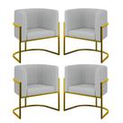 Kit 4 Cadeiras Poltrona Lua Boucle Sala Quarto Gold Balaqui Kit 4 Cadeiras Poltrona Lua Boucle Sala Quarto Gold Balaqui