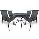 Kit 4 Cadeiras Poltronas de Junco Fibra Sintética com Mesa Redonda P/ Jardim Área de Lazer Varanda Alpendre PS Móveis