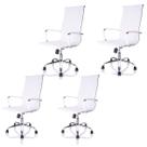 Kit 4 Cadeiras Presidente Charles Eames Esteirinha Couro Pu 11P Kit 4 Cadeiras Presidente Charles Eames Esteirinha Couro Pu 11P