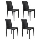 Kit 4 Cadeiras Rattan Polipropileno Mesa Jantar Cozinha Varanda Jardim Piscina Escritório