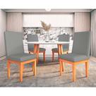 KIT 4 Cadeiras Reforçada Sala de Jantar Cozinha Luxo Linho