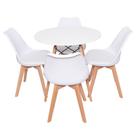 Kit 4 Cadeiras Saarinen Branca + Mesa Redonda 70cm Branca