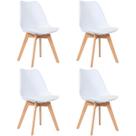 Kit 4 Cadeiras Saarinen Charles Eames Eiffel Estofada Com Pés Em Madeira Moderno Para Sala De Jantar Copa Escritório