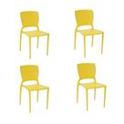 Kit 4 Cadeiras Safira Amarela Tramontina 92048/000
