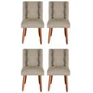 Kit 4 Cadeiras Sala de Jantar Cozinha Estofada Paris Reforçada Suede - Twdecora