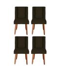 Kit 4 Cadeiras Sala de Jantar Cozinha Estofada Paris Reforçada Suede - Twdecora