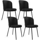 Kit 4 Cadeiras Sala de Jantar Estofada Gavi L02 material sintético Preto - Lyam Decor