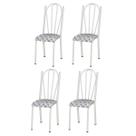 Kit 4 Cadeiras Sala de Jantar Metal Branco Tampo Com Espuma
