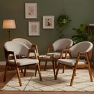 Kit 4 Cadeiras Sala de Jantar Premium Com Braço Madeira Maciça Movellu Home