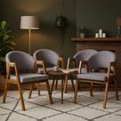 Kit 4 Cadeiras Sala de Jantar Premium Com Braço Madeira Maciça Movellu Home