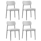 Kit 4 Cadeiras Sala de Jantar Tecido Bouclê Design Aço Carbono Lavinia Kit 4 Cadeiras Sala de Jantar Tecido Bouclê Design Aço Carbono Lavinia