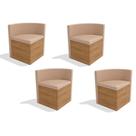 Kit 4 Cadeiras Sala Jantar 4CAD800 4 Un Freijó/Suede Bege Geométrico - Kappesberg Kit 4 Cadeiras Sala Jantar 4CAD800 4 Un Freijó/Suede Bege Geométrico - Kappesberg