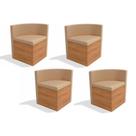 Kit 4 Cadeiras Sala Jantar 4CAD800 4 Un Freijó/Suede Bege - Kappesberg Kit 4 Cadeiras Sala Jantar 4CAD800 4 Un Freijó/Suede Bege - Kappesberg