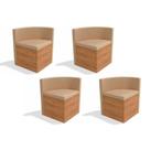 Kit 4 Cadeiras Sala Jantar 4CAD800 4 Un Nogal/Suede Bege - Kappesberg Kit 4 Cadeiras Sala Jantar 4CAD800 4 Un Nogal/Suede Bege - Kappesberg