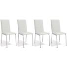 Kit 4 Cadeiras Sala Jantar Amsterdã C091 4 Un Cromada/Branco 106 - Kappesberg