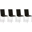 Kit 4 Cadeiras Sala Jantar Amsterdã C091 4 Un Cromada/Preto 110 - Kappesberg