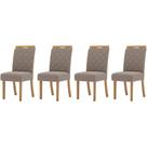 Kit 4 Cadeiras Sala Jantar Bella 4 Un Nature/Suede Light Marrom Amendoa - Henn