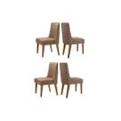 Kit 4 Cadeiras Sala Jantar Dafne 4 Un Madeira Capuccino/Suede Capuccino - Rufato