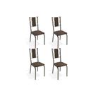 Kit 4 Cadeiras Sala Jantar Lisboa 4C076 4 Un Bronze/Courano Marrom - Kappesberg