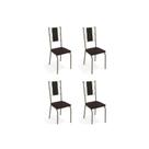 Kit 4 Cadeiras Sala Jantar Lisboa 4C076 4 Un Níquel/Courano Preto - Kappesberg