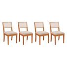 Kit 4 Cadeiras Sala Jantar Lola 4 Un Carvalho/Boucle Bege/Tela Bege - Kappesberg